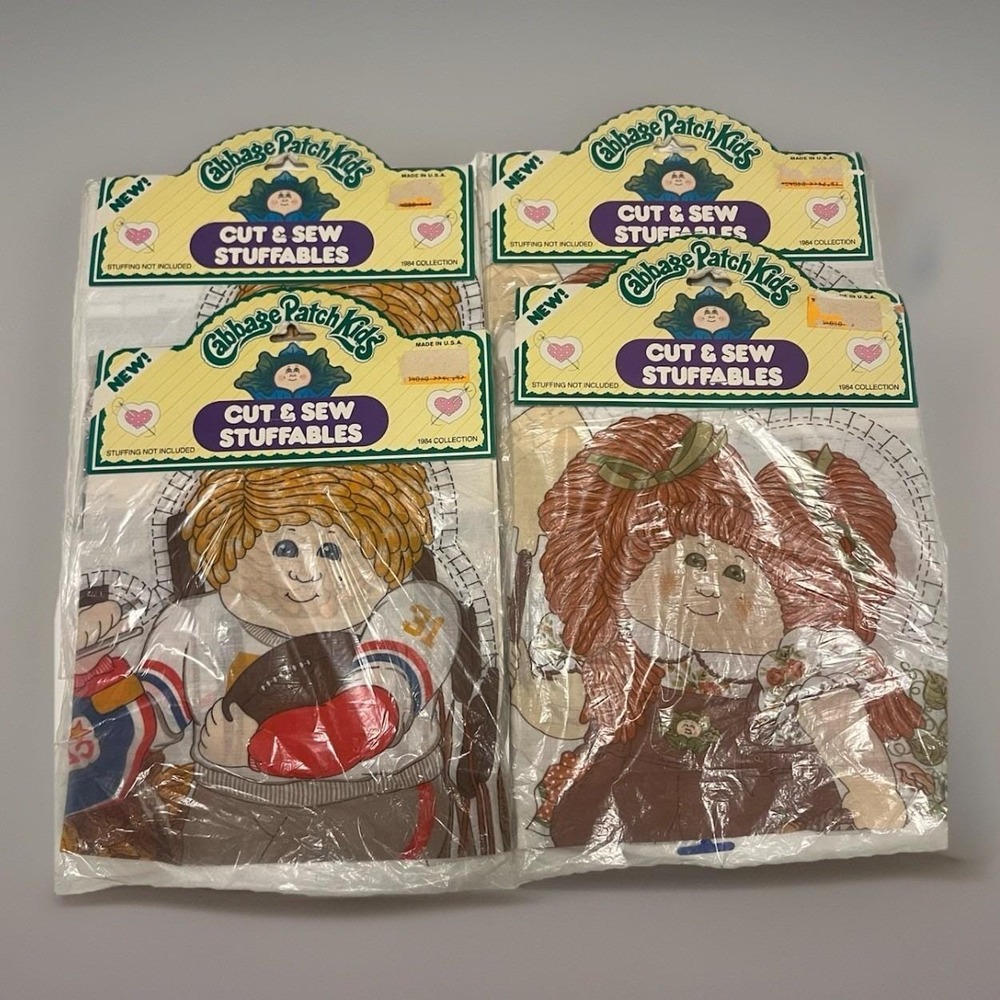 1984 Melco Textiles Cabbage Patch Kids Cut & Sew Stuffables Lot Of (4)